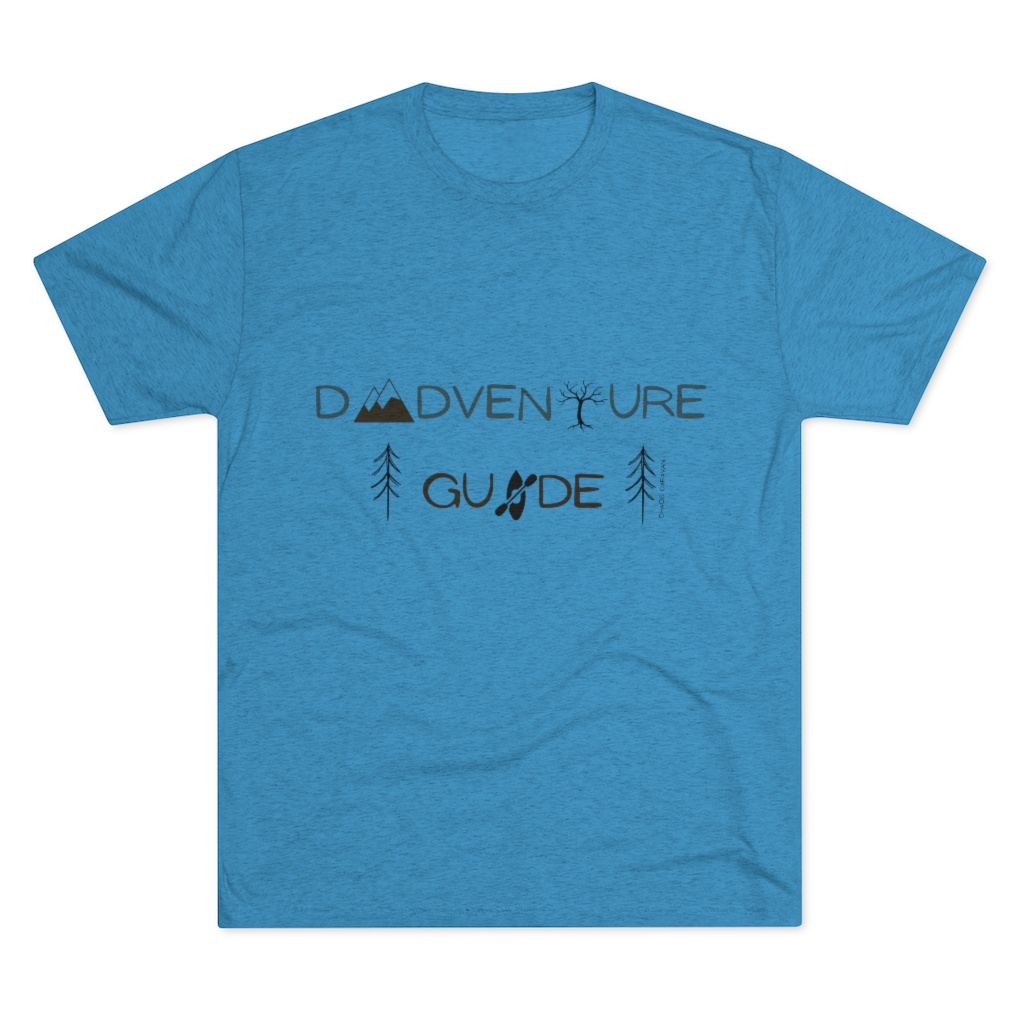 Dad Adventure T-Shirt | Dad Gift Tee | Outdoorsy Dad Shirt | Mountains Hiking Kayaking Father Tri-Blend Crew Tee - Image 7
