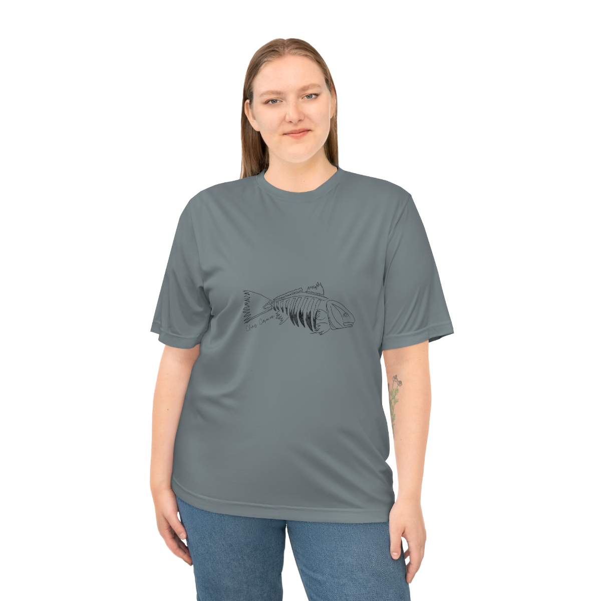 Redfish Skeleton Unisex Zone Performance T-shirt - Image 5