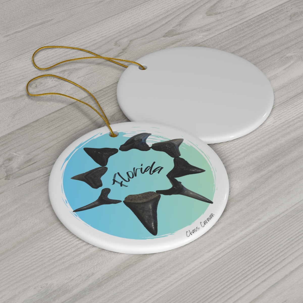 Florida Shark Tooth Ornament | Shark Tooth Christmas Ornament | Florida Christmas Ornament - Image 2