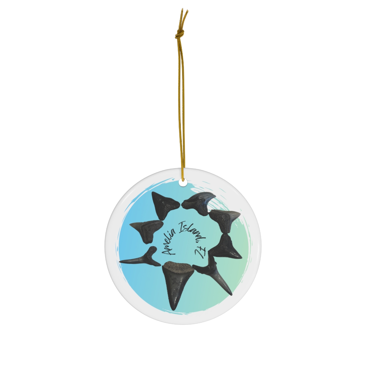Amelia Island Shark Tooth Ornament | Shark Tooth Christmas Ornament | Amelia Island Christmas Ornament