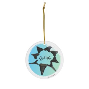 Florida Shark Tooth Ornament | Shark Tooth Christmas Ornament | Florida Christmas Ornament