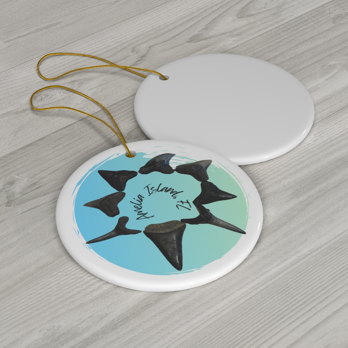 Amelia Island Shark Tooth Ornament | Shark Tooth Christmas Ornament | Amelia Island Christmas Ornament - Image 2