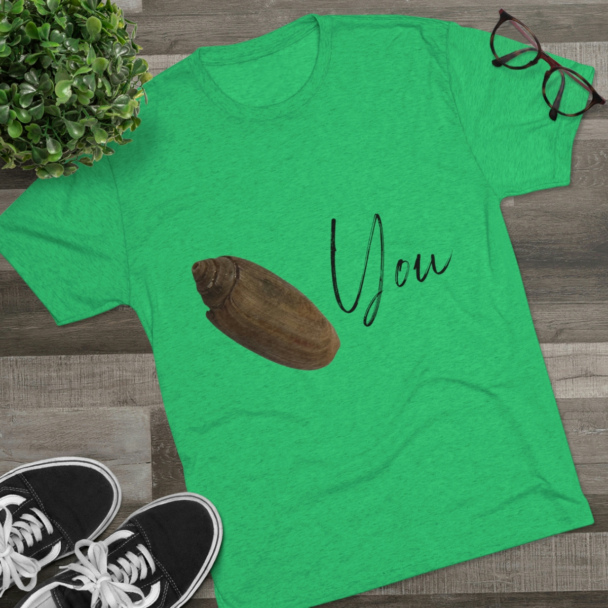 Olive You Seashell Tee | Olive Shell T-shirt | Valentine’s Day Shirt | Seashell I Love You Shirt | Funny Seashell Shirt | Unisex Tri-Blend Crew Tee - Image 5