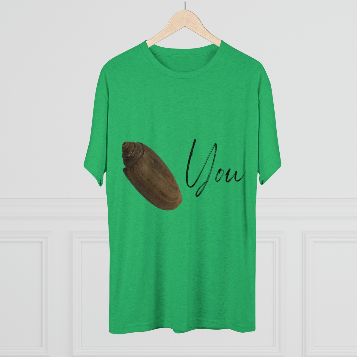 Olive You Seashell Tee | Olive Shell T-shirt | Valentine’s Day Shirt | Seashell I Love You Shirt | Funny Seashell Shirt | Unisex Tri-Blend Crew Tee - Image 6