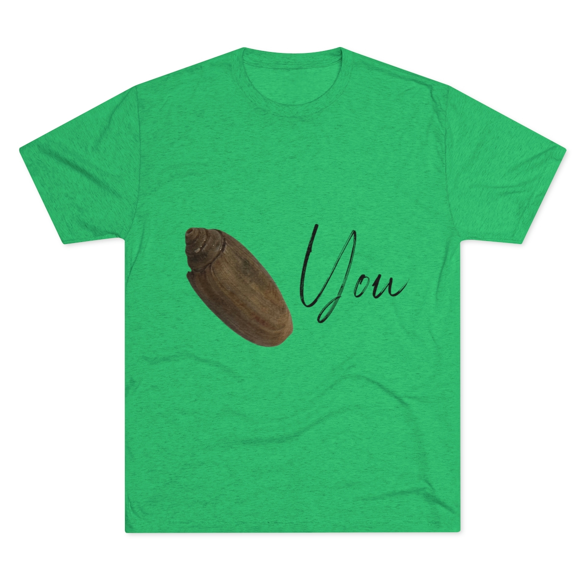 Olive You Seashell Tee | Olive Shell T-shirt | Valentine’s Day Shirt | Seashell I Love You Shirt | Funny Seashell Shirt | Unisex Tri-Blend Crew Tee - Image 4