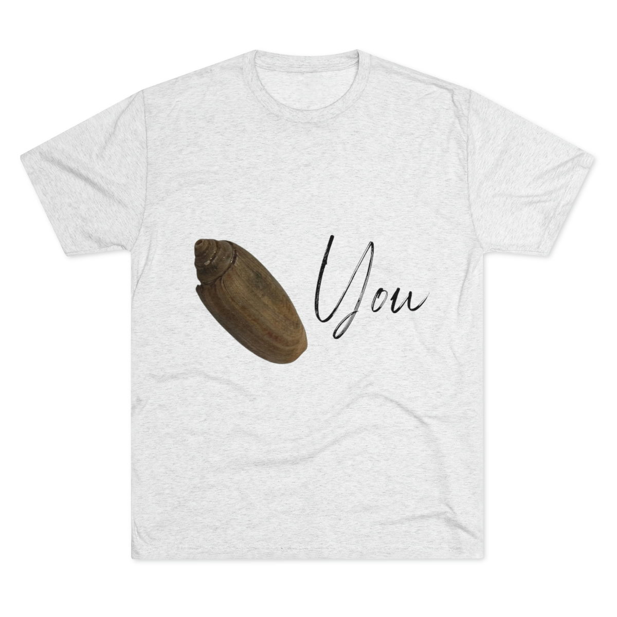 Olive You Seashell Tee | Olive Shell T-shirt | Valentine’s Day Shirt | Seashell I Love You Shirt | Funny Seashell Shirt | Unisex Tri-Blend Crew Tee - Image 2