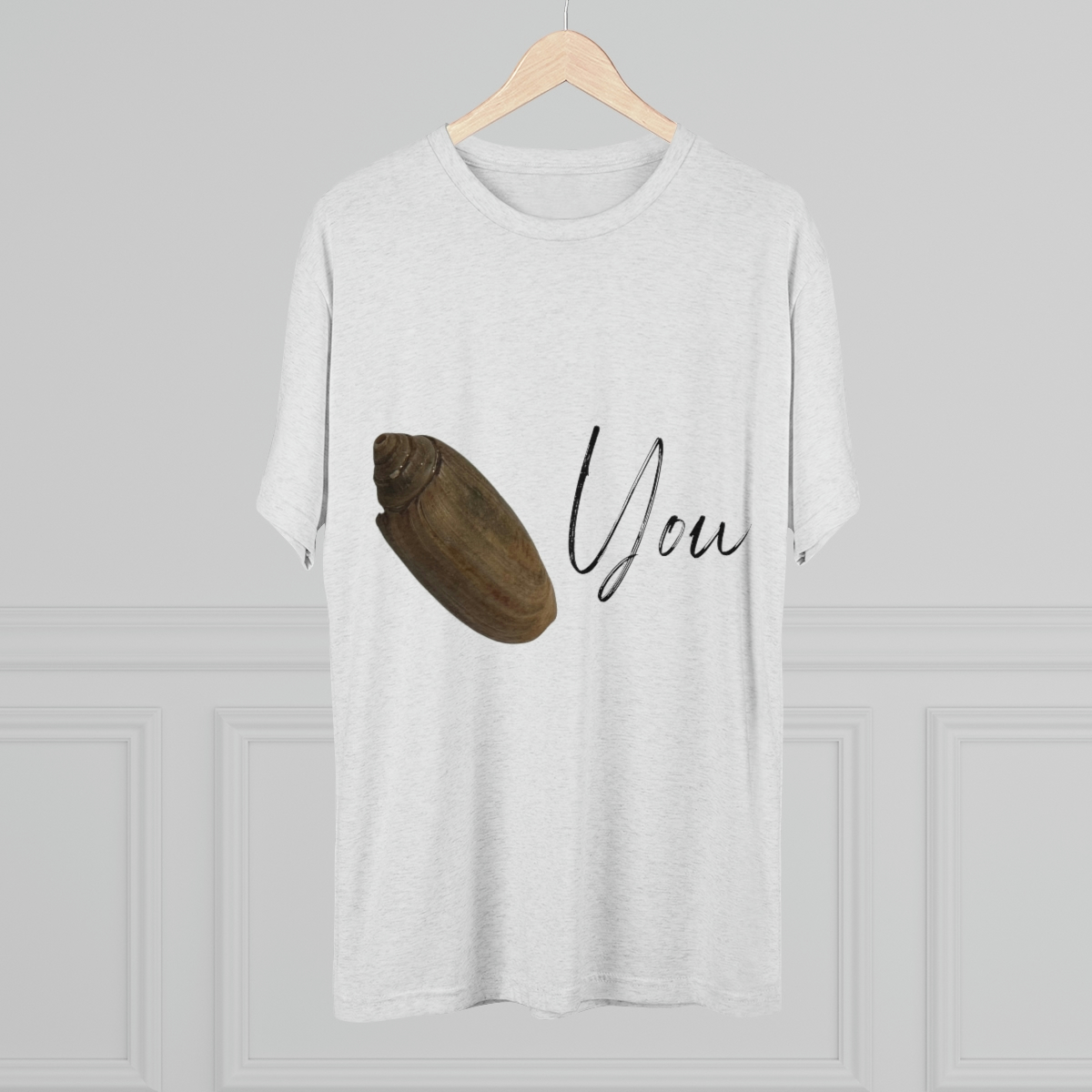Olive You Seashell Tee | Olive Shell T-shirt | Valentine’s Day Shirt | Seashell I Love You Shirt | Funny Seashell Shirt | Unisex Tri-Blend Crew Tee - Image 3