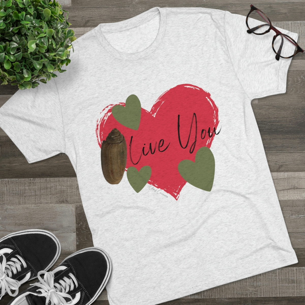 Olive You Seashell Tee | Olive Seashell T-shirt | Funny Valentines Day Shirt | Beach/Ocean Shirt | Unisex Tri-Blend Crew Tee