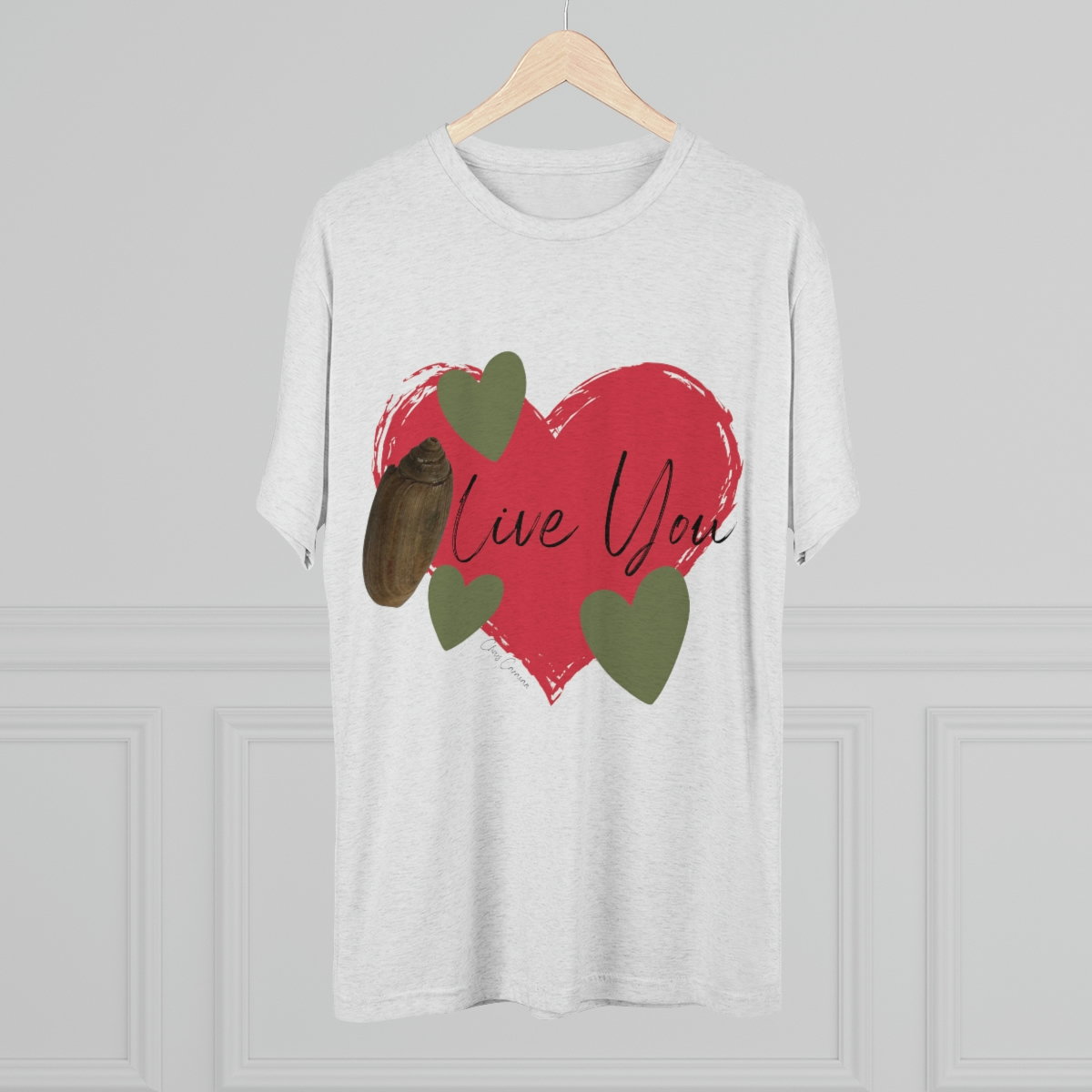 Olive You Seashell Tee | Olive Seashell T-shirt | Funny Valentines Day Shirt | Beach/Ocean Shirt | Unisex Tri-Blend Crew Tee - Image 3