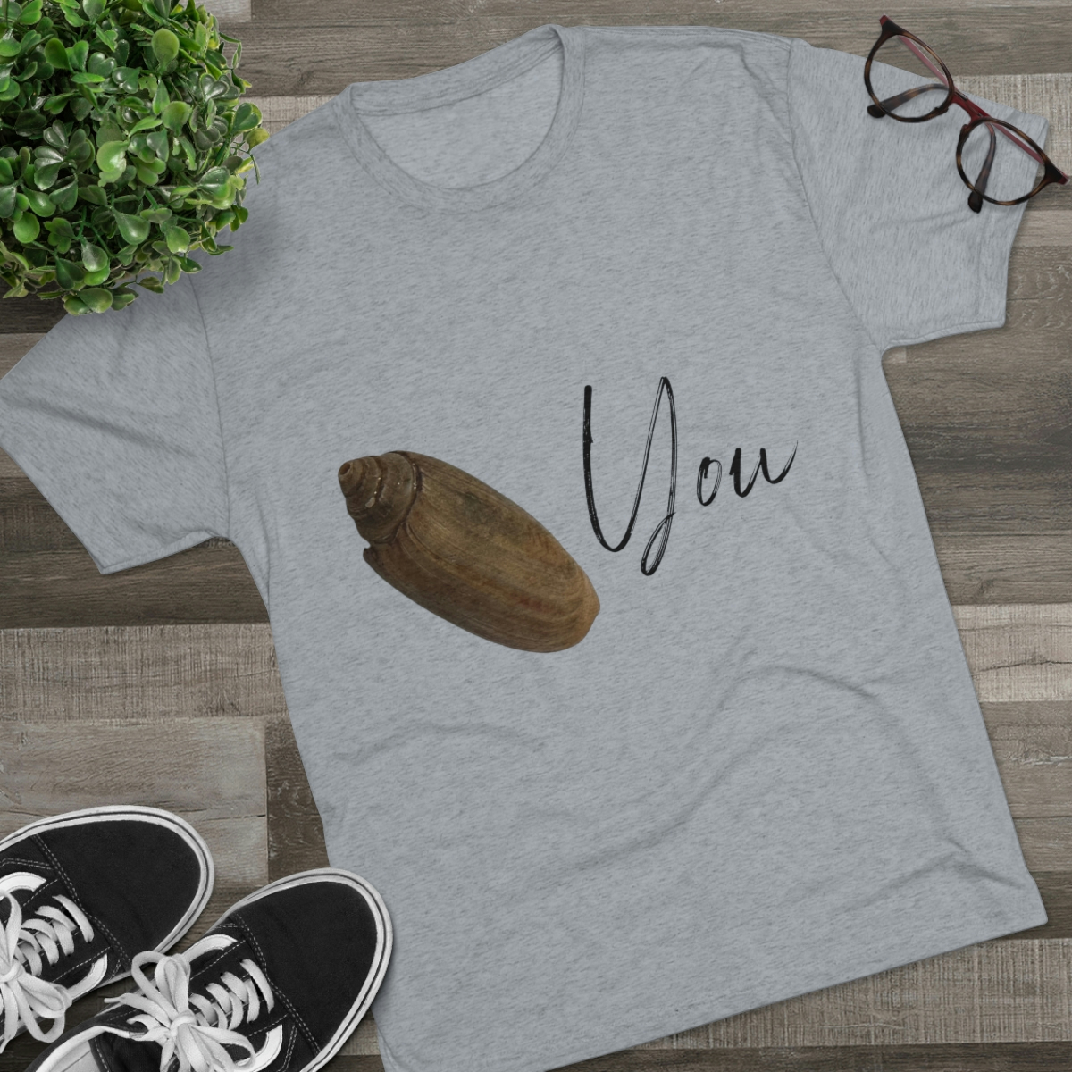 Olive You Seashell Tee | Olive Shell T-shirt | Valentine’s Day Shirt | Seashell I Love You Shirt | Funny Seashell Shirt | Unisex Tri-Blend Crew Tee - Image 11