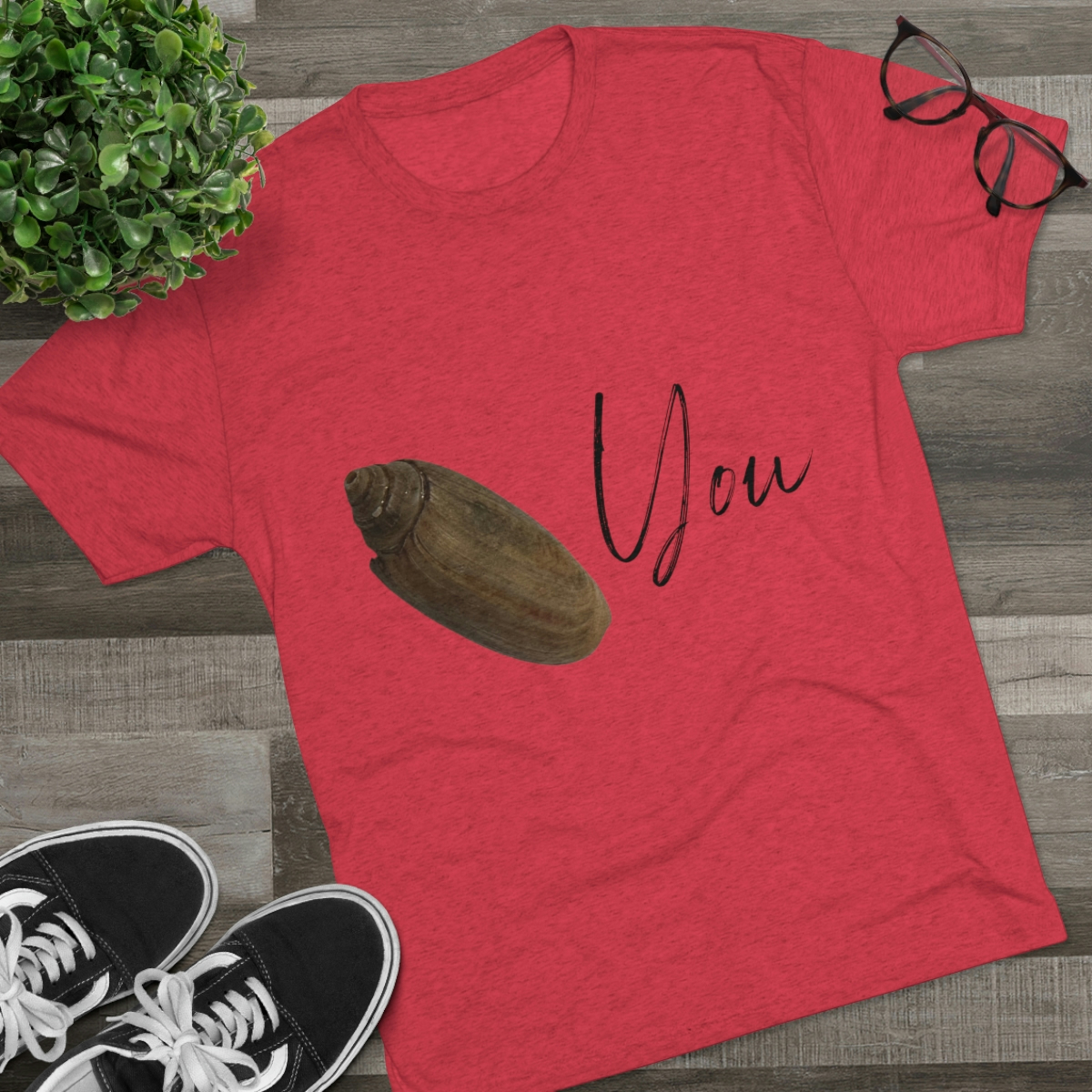 Olive You Seashell Tee | Olive Shell T-shirt | Valentine’s Day Shirt | Seashell I Love You Shirt | Funny Seashell Shirt | Unisex Tri-Blend Crew Tee - Image 14