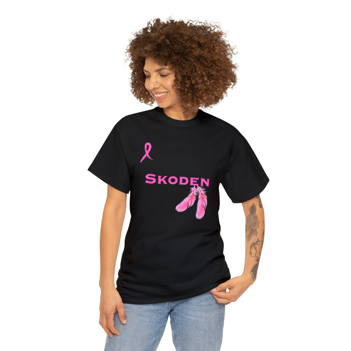 Saundra’s Revenge | Skoden | Breast Cancer Awareness Unisex Heavy Cotton Tee - Image 4