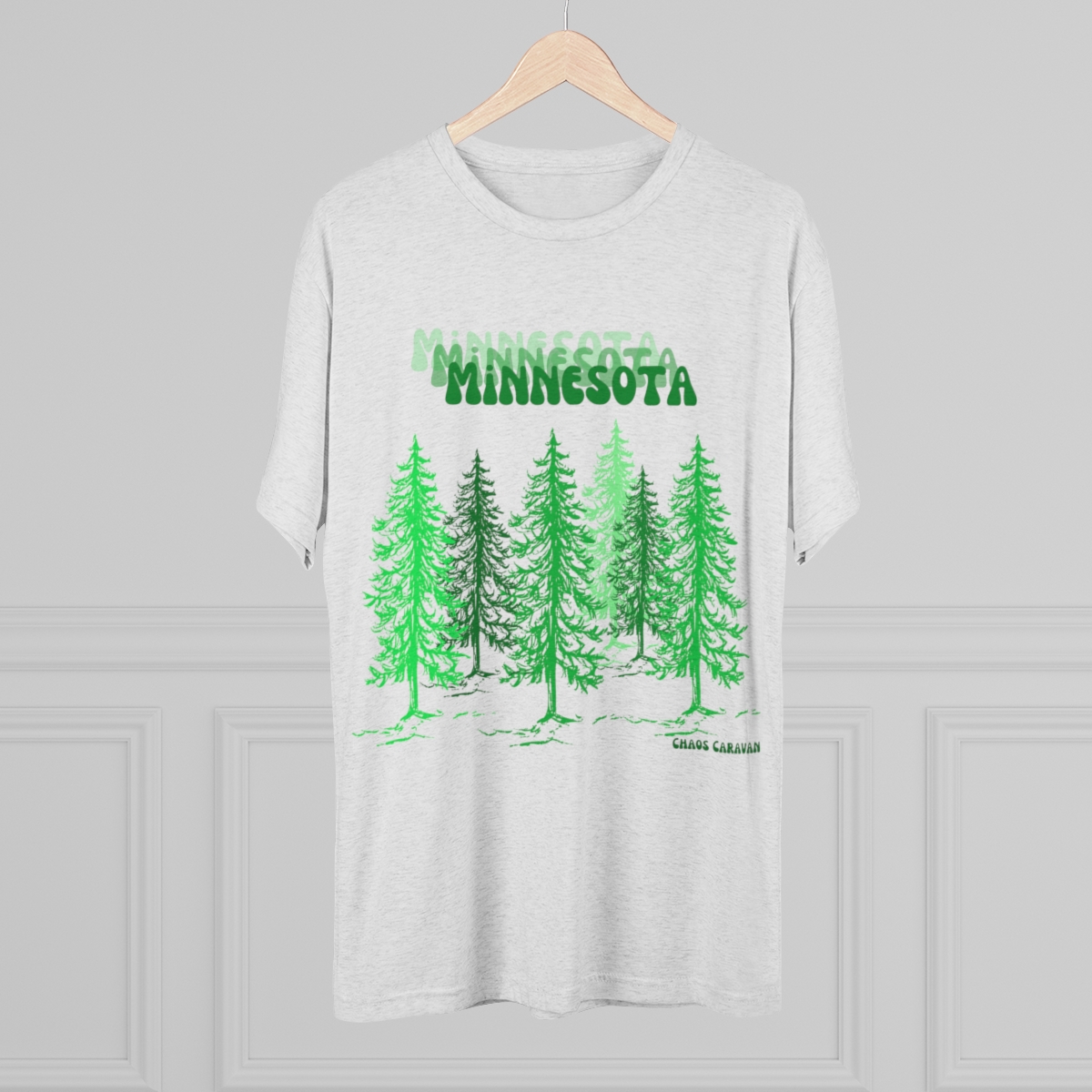 Minnesota T-Shirt | Minnesota Pine Trees Shirt | Minnesota State Forest Unisex Tri-Blend Crew Tee - Image 8