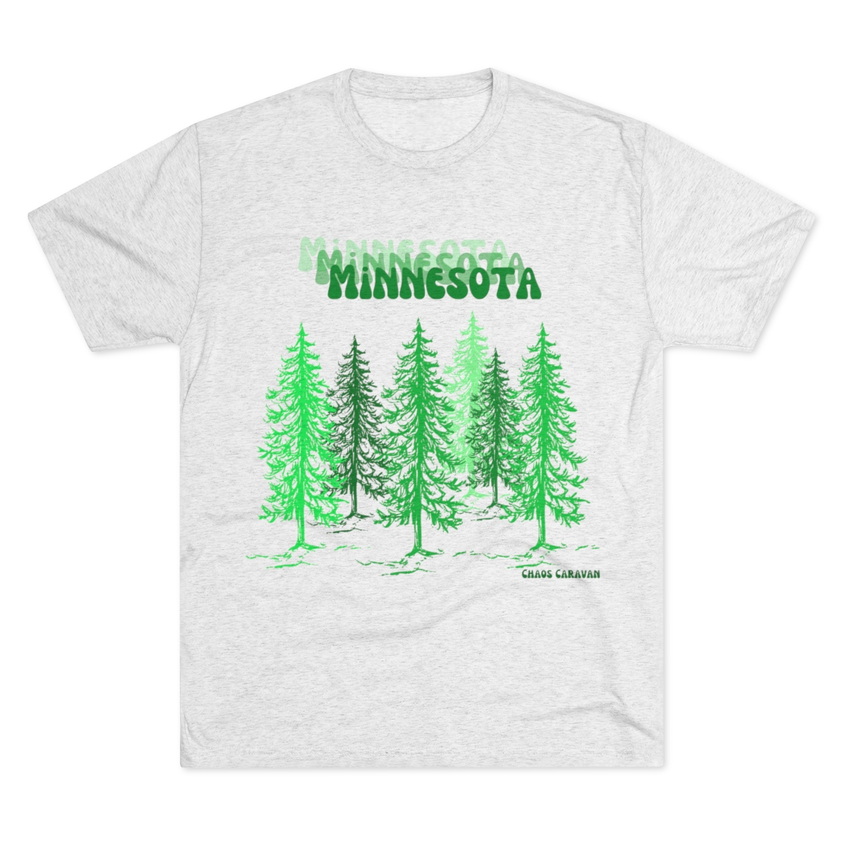 Minnesota T-Shirt | Minnesota Pine Trees Shirt | Minnesota State Forest Unisex Tri-Blend Crew Tee - Image 5