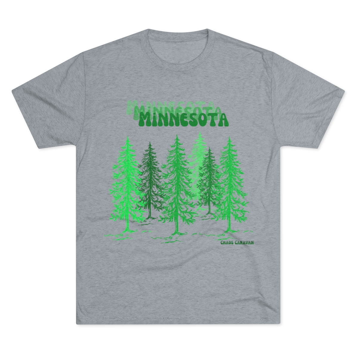 Minnesota T-Shirt | Minnesota Pine Trees Shirt | Minnesota State Forest Unisex Tri-Blend Crew Tee - Image 2