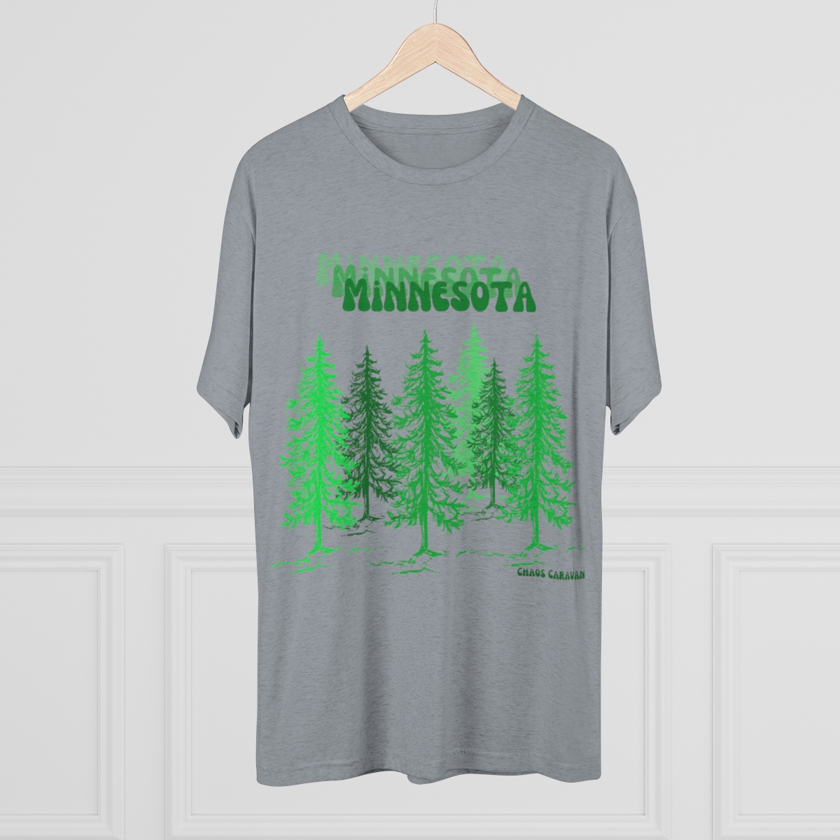 Minnesota T-Shirt | Minnesota Pine Trees Shirt | Minnesota State Forest Unisex Tri-Blend Crew Tee - Image 4