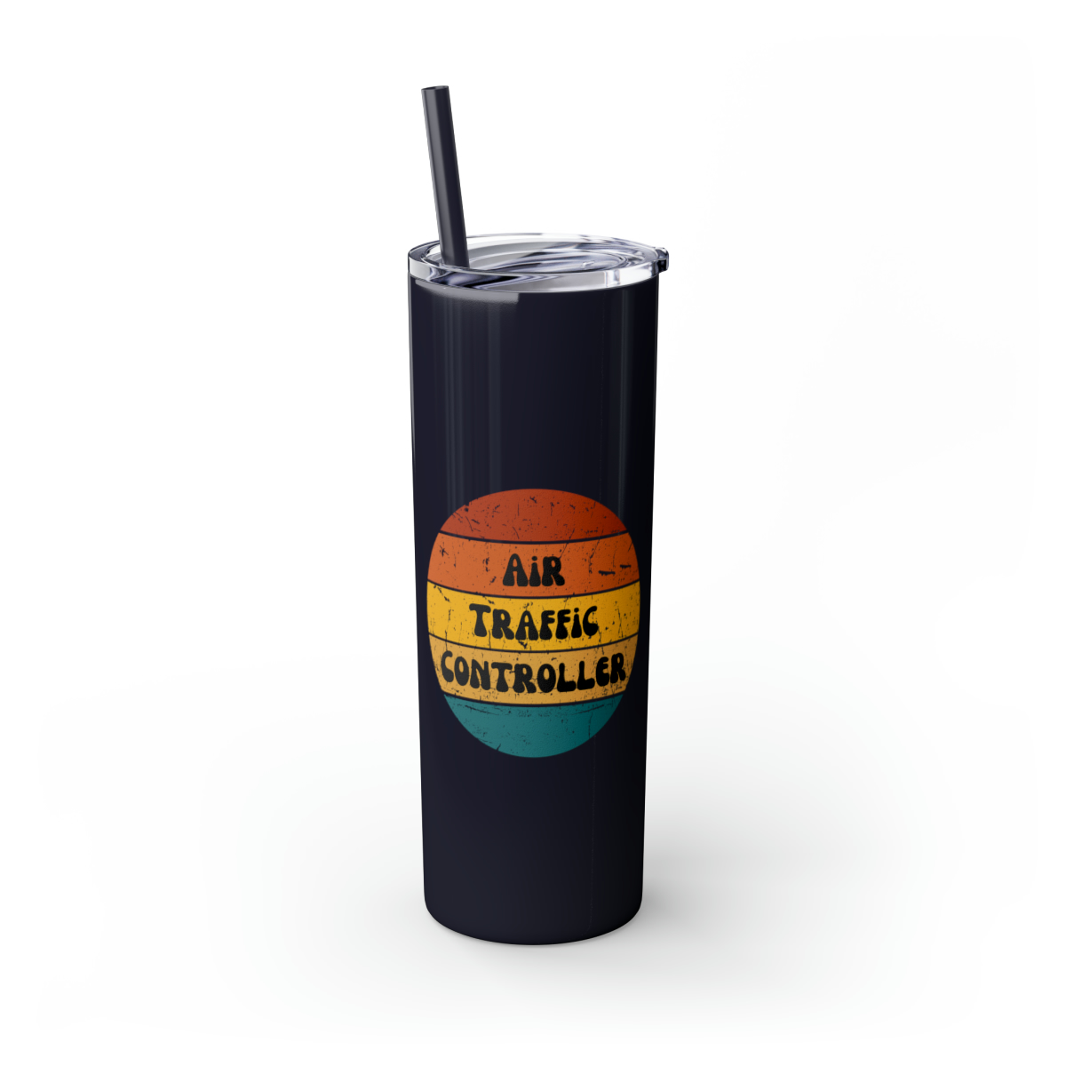 Air Traffic Controller Skinny Tumbler with Straw, 20oz