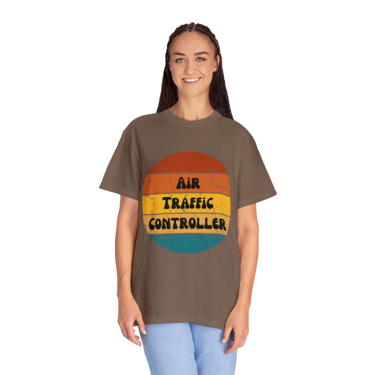 Air Traffic Controller Retro Unisex Garment-Dyed T-shirt - Image 24