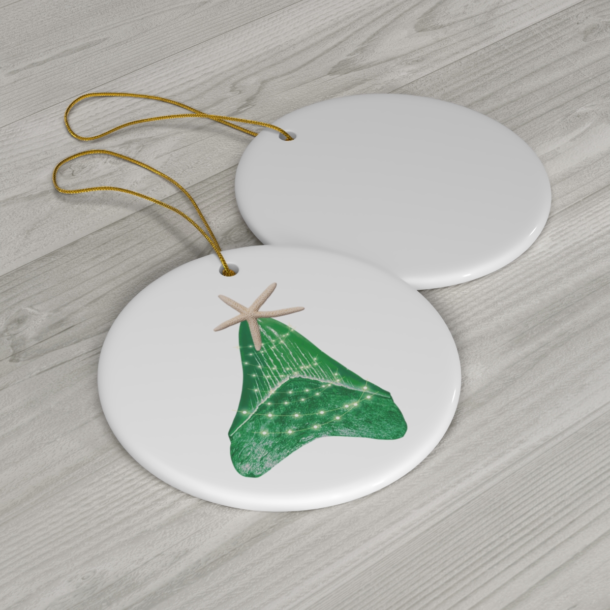 Megalodon Tooth Christmas Tree Ceramic Ornament - Image 2