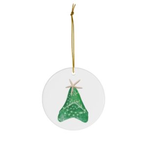 Megalodon Tooth Christmas Tree Ceramic Ornament
