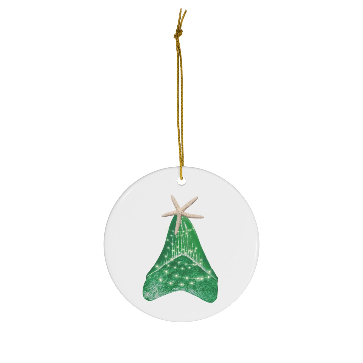 Megalodon Tooth Christmas Tree Ceramic Ornament