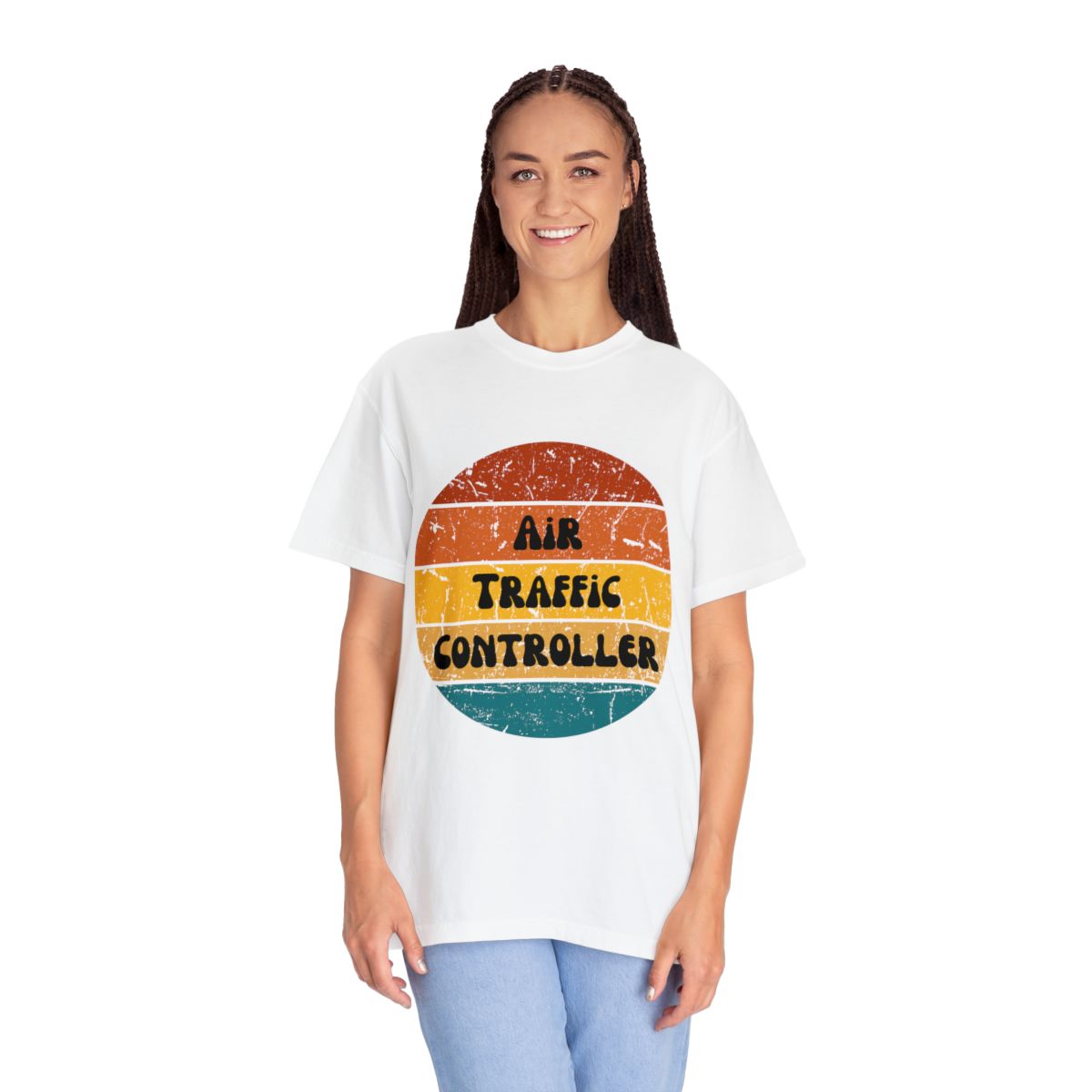 Air Traffic Controller Retro Unisex Garment-Dyed T-shirt - Image 8