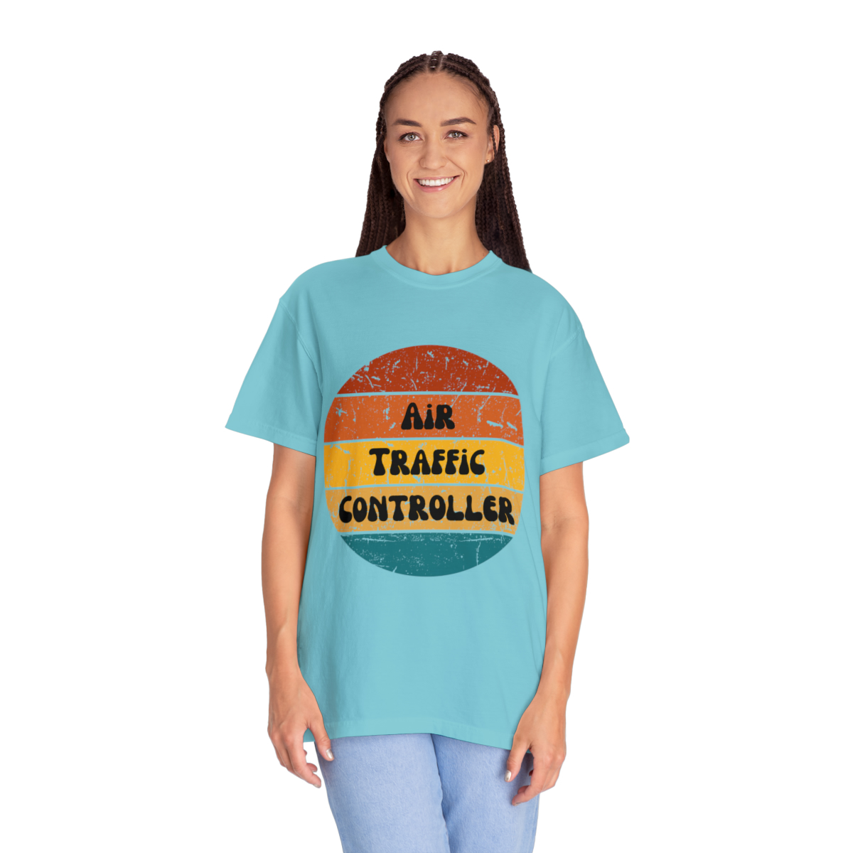 Air Traffic Controller Retro Unisex Garment-Dyed T-shirt - Image 32