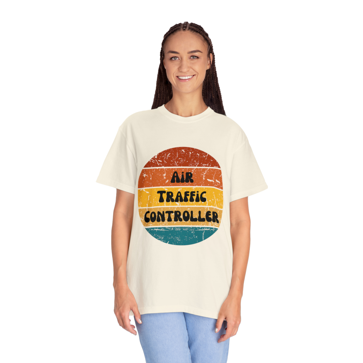 Air Traffic Controller Retro Unisex Garment-Dyed T-shirt - Image 16