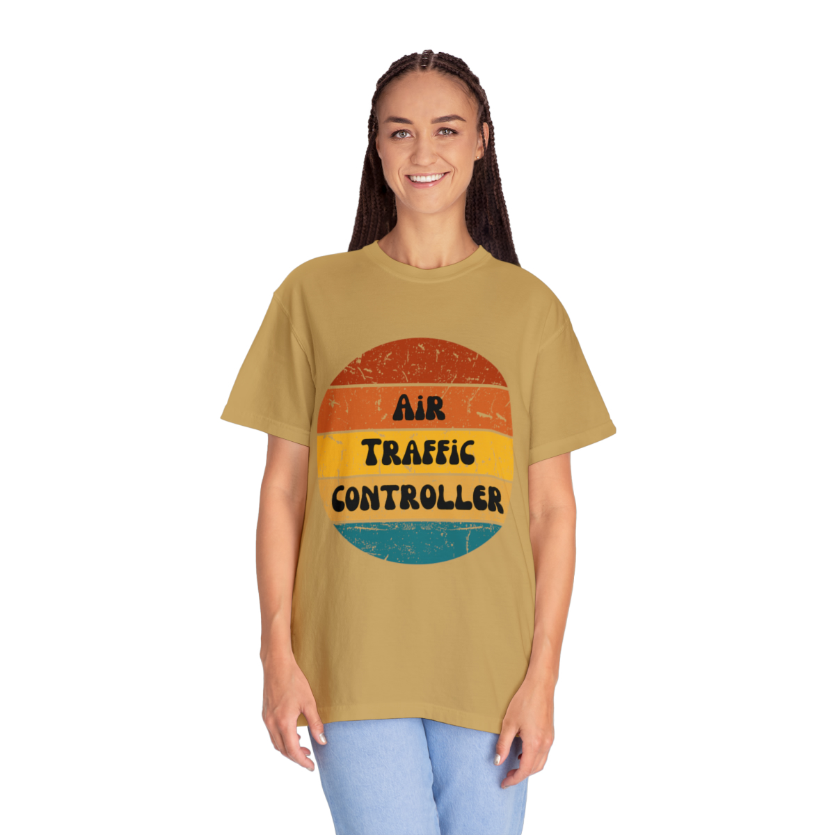 Air Traffic Controller Retro Unisex Garment-Dyed T-shirt - Image 20