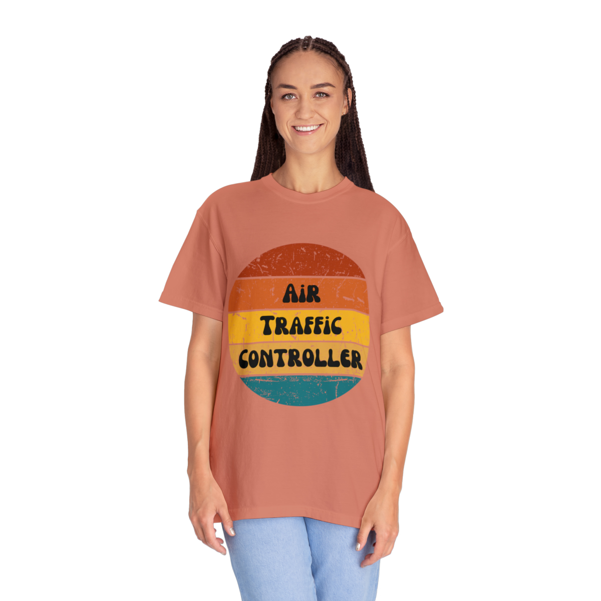Air Traffic Controller Retro Unisex Garment-Dyed T-shirt - Image 12