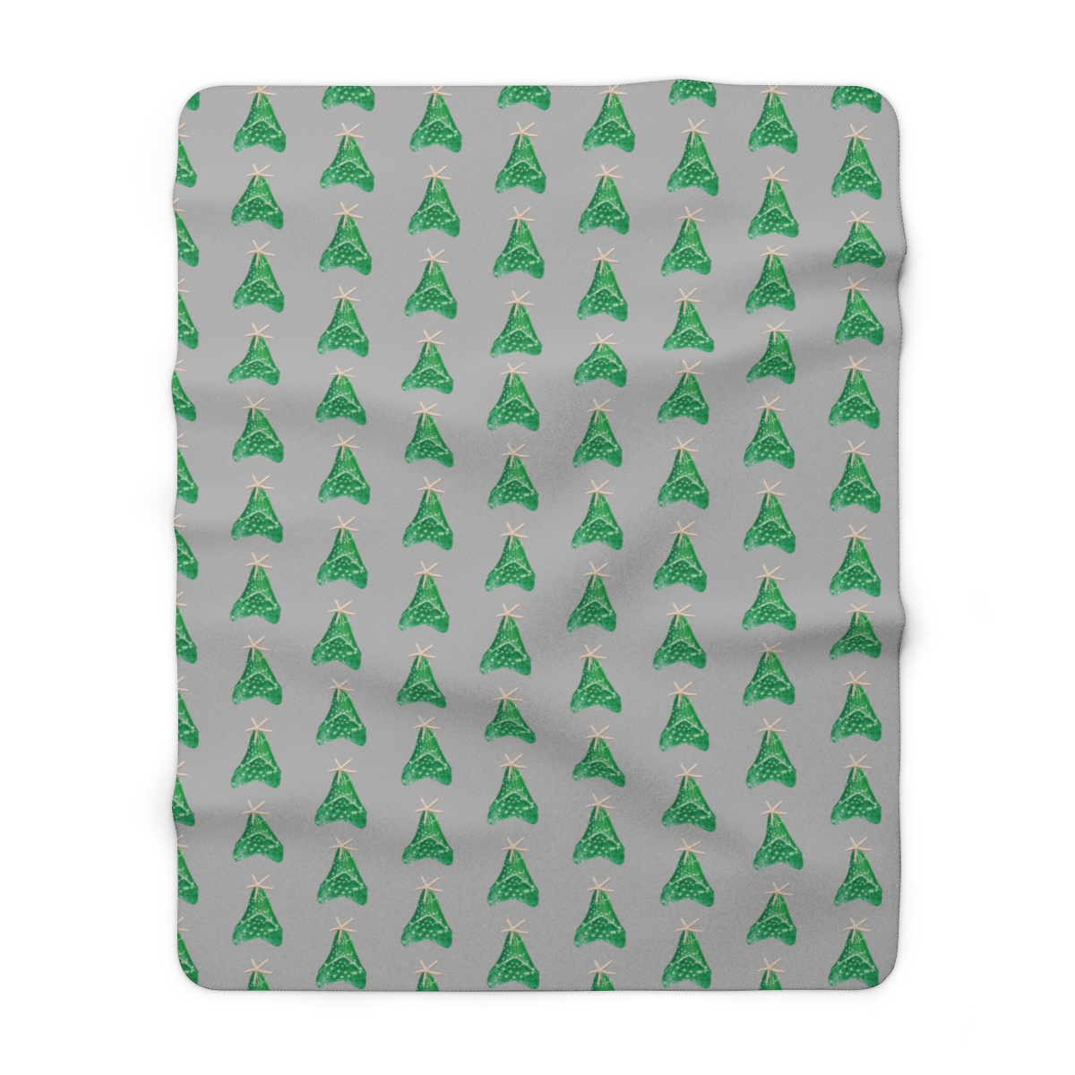 Shark Tooth Christmas Tree Blanket | Megalodon Tooth Starfish Christmas Sherpa Fleece Blanket - Image 2