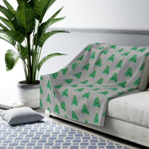 Shark Tooth Christmas Tree Blanket | Megalodon Tooth Starfish Christmas Sherpa Fleece Blanket