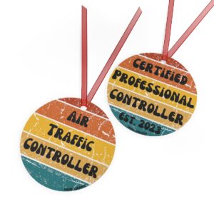 Air Traffic Controller Ornament | Certified Professional Controller | ATC CPC Checkout Gift | ATC CPC Personalized Metal Ornaments