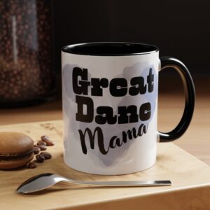 Great Dane Mama Accent Coffee Mug (11, 15oz) | Dog Mom Gift | Pet Lover Coffee Cup